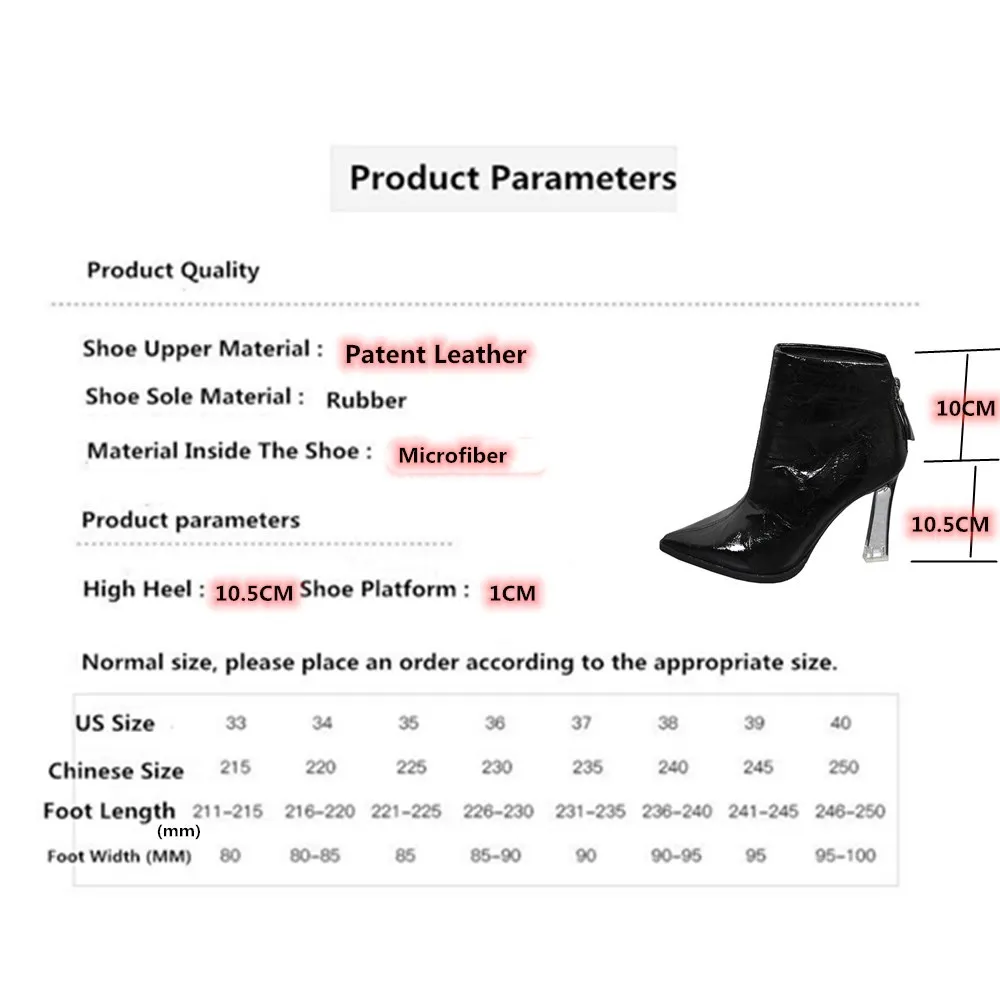 New Chic Patent Leather Short Shoes For Women Pointed Toe Runway Party Women's Ankle Boots British Style Thick Bottom High Heels
New Chic Patent Leather Short Shoes For Women Pointed Toe Runway Party Women's Ankle Boots British Style Thick Bottom High Heels