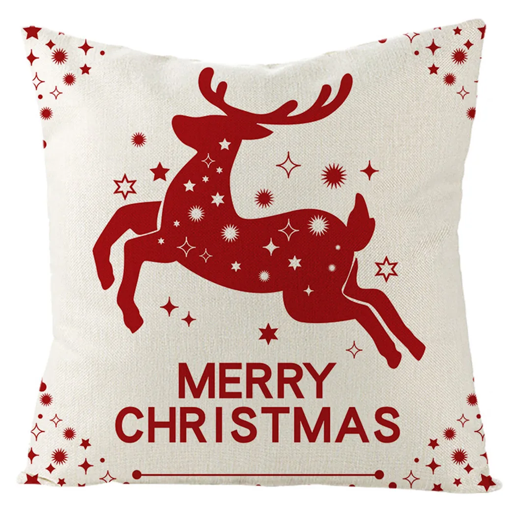 Merry Christmas Red Linen Sofa Cushion Cover Throw Pillow Case Letters Print Elk Snowflake Xmas Tree Decorative Pillowcase 45cm
Merry Christmas Red Linen Sofa Cushion Cover Throw Pillow Case Letters Print Elk Snowflake Xmas Tree Decorative Pillowcase 45cm