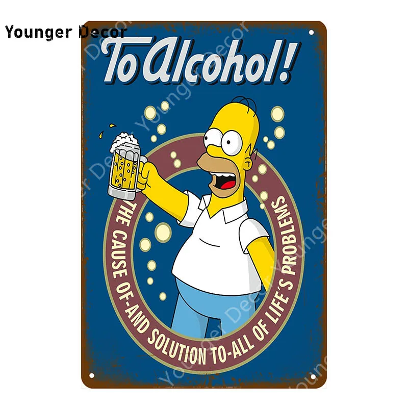 Американский мультяшный металлический постер пивные знаки спиртовая табличка