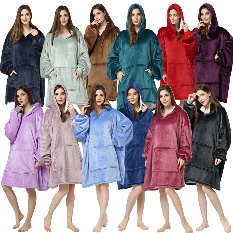 Fall/winter New Style Flannel Solid Color Lazy Clothes Hedging Composite One-size Lazy Sleeping Blanket Couple Cold-proof Warm A
Fall/winter New Style Flannel Solid Color Lazy Clothes Hedging Composite One-size Lazy Sleeping Blanket Couple Cold-proof Warm A