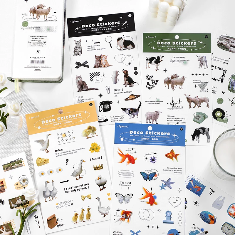 2PCS Kawaii Stickers Beautiful Moment Series Creative Animal Handbook Material Phone Case Calendar Decoration Sticker Stationery
2PCS Kawaii Stickers Beautiful Moment Series Creative Animal Handbook Material Phone Case Calendar Decoration Sticker Stationery