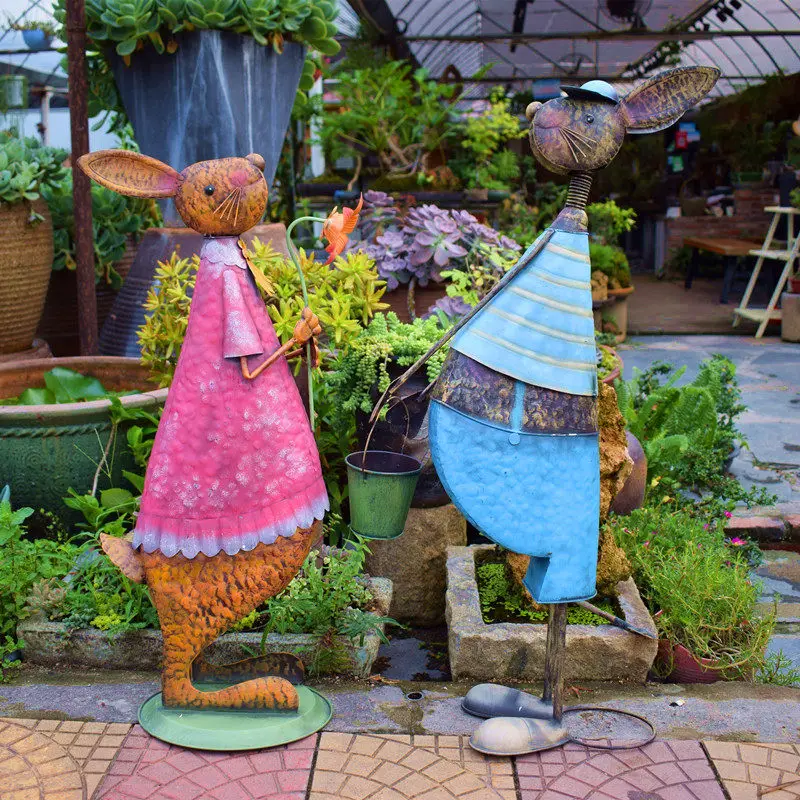 Pastoral Wrought Iron Couple Rabbit Decoration Balcony Garden Figurines Crafts Villa Courtyard Outdoor Accessories Ornaments
Pastoral Wrought Iron Couple Rabbit Decoration Balcony Garden Figurines Crafts Villa Courtyard Outdoor Accessories Ornaments