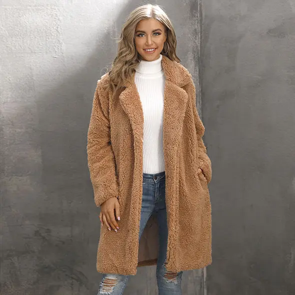 Autumn and winter new imitation lamb wool long imitation fur coat women's loose warm Plush coat
Autumn and winter new imitation lamb wool long imitation fur coat women's loose warm Plush coat