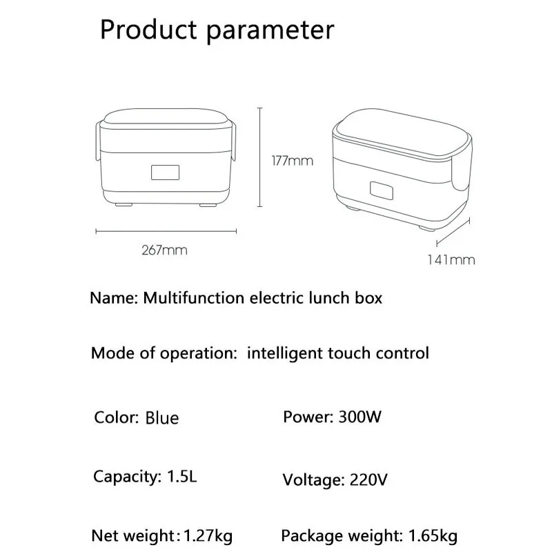 220V Electric Double-layer Lunch Box Stainless Steel Liner Rice Food Heating Timing Insulation Cooker for Office Home Lunchbox
220V Electric Double-layer Lunch Box Stainless Steel Liner Rice Food Heating Timing Insulation Cooker for Office Home Lunchbox
