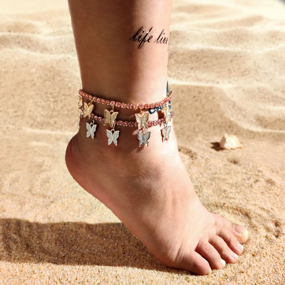 Flatfoosie 2021 New Fashion Butterfly Rhinestone Anklet Pink Tennis Chain Anklet Bracelet for Women Summer Beach Foot Jewelry
Flatfoosie 2021 New Fashion Butterfly Rhinestone Anklet Pink Tennis Chain Anklet Bracelet for Women Summer Beach Foot Jewelry