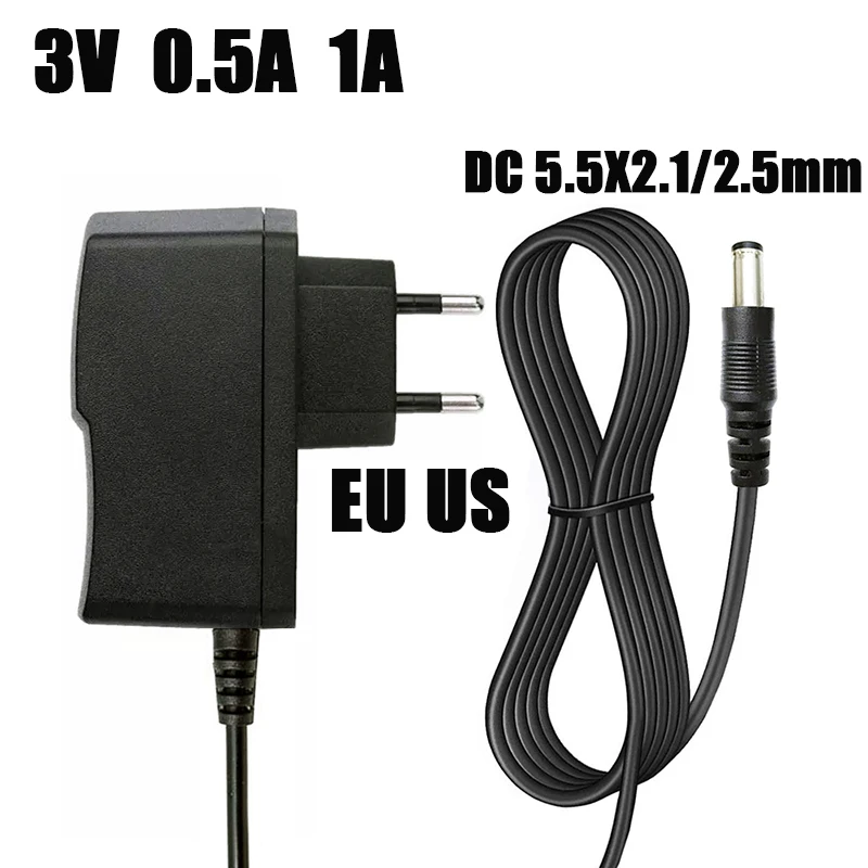 1 шт. AC 100 240V DC 3 V 1A 1000ma AC/DC адаптер конвертер Вольт Зарядное устройство Питание диск