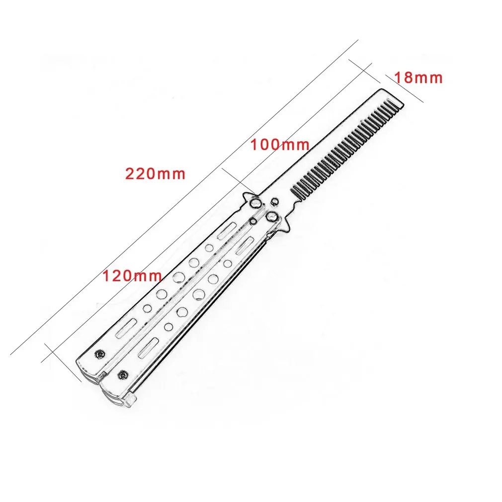 Salon Stainless Steel Folding Practice Training Butterfly Style Knife Comb hairbrush Styling Tools Black/Silver Cool Hair brush
Salon Stainless Steel Folding Practice Training Butterfly Style Knife Comb hairbrush Styling Tools Black/Silver Cool Hair brush