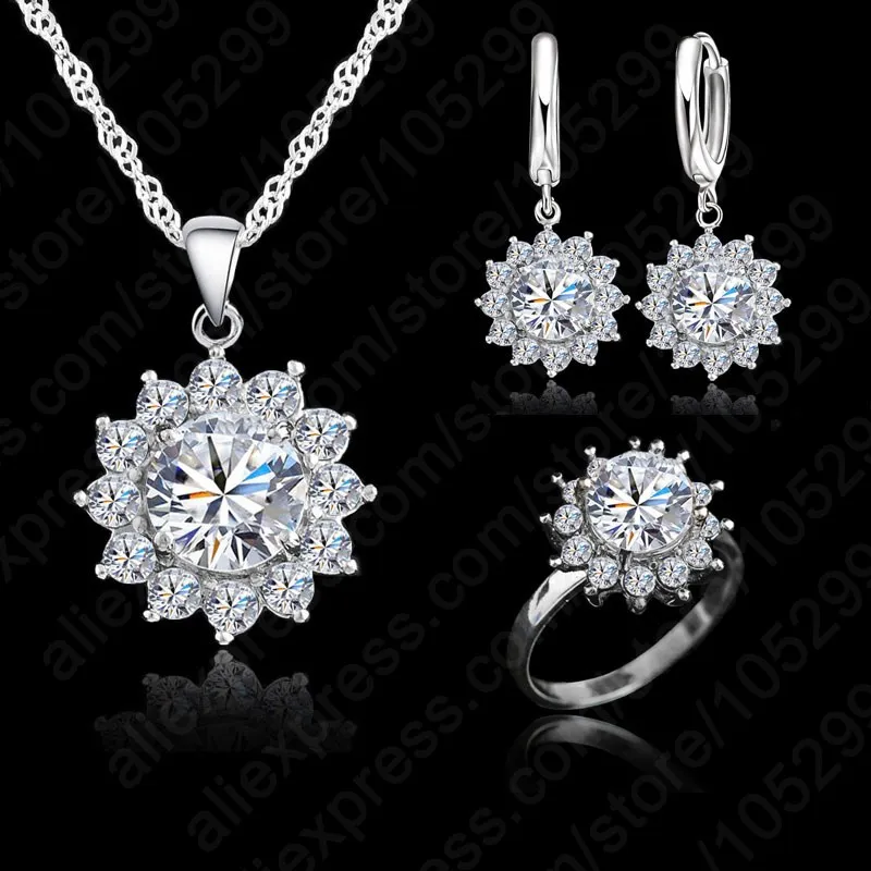New Fashion Genuine 925 Sterling Silver Jewelry Sets Earrings Pendant Necklace Rings Size 6-9 Sparkling Crystal Jewelry Set
New Fashion Genuine 925 Sterling Silver Jewelry Sets Earrings Pendant Necklace Rings Size 6-9 Sparkling Crystal Jewelry Set