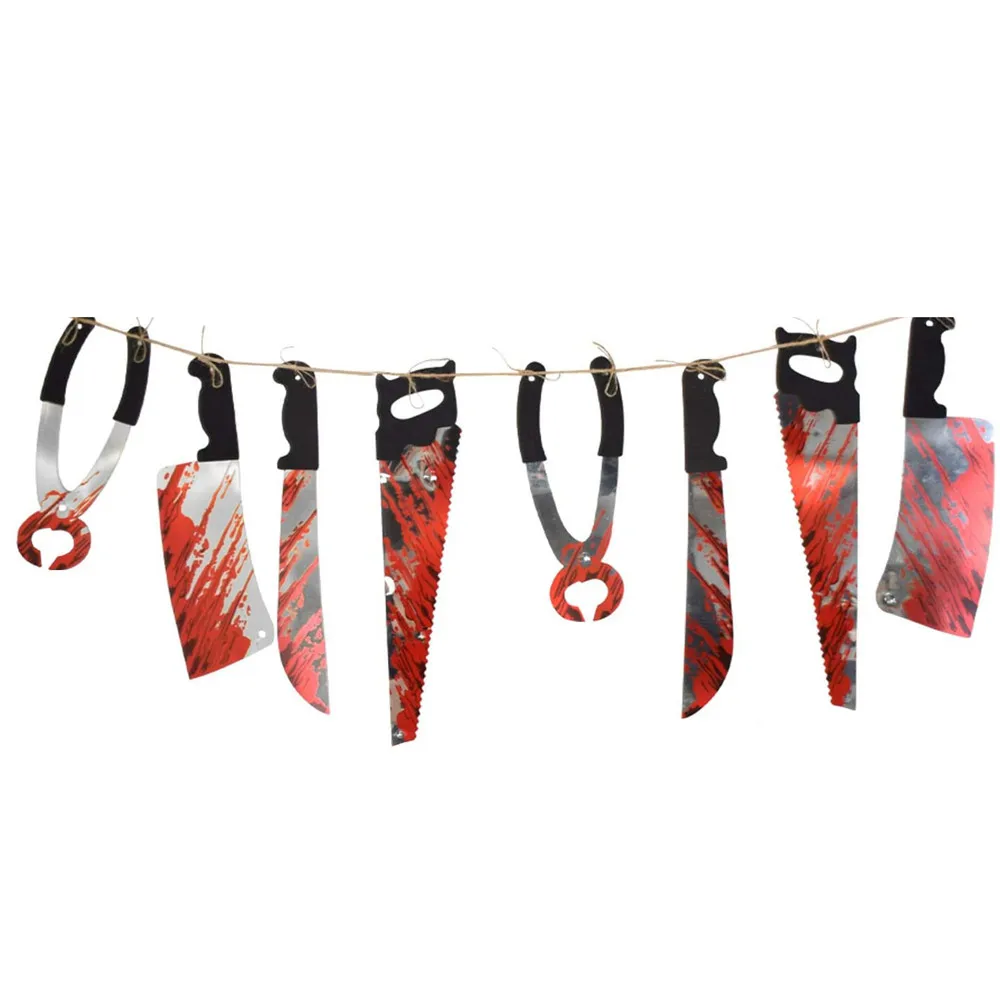 12pcs/lot Halloween Plastic Blood Knife Tools Sets Horror Spooky Haunted House Hanging Knife Garland Banner Halloween Decoration
12pcs/lot Halloween Plastic Blood Knife Tools Sets Horror Spooky Haunted House Hanging Knife Garland Banner Halloween Decoration