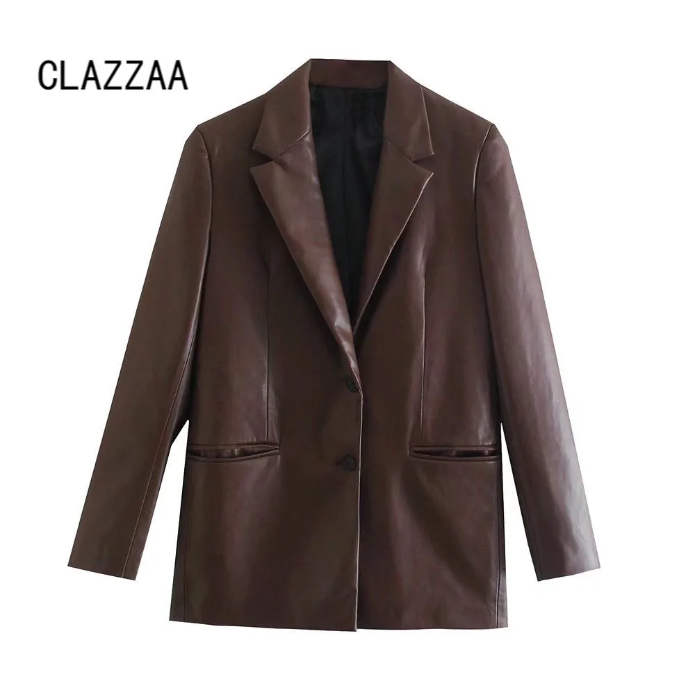 Модный женский Блейзер Clazzaa из искусственной кожи, пальто с длинными рукавами, повседневный элегантный шикарный женский костюм, куртка из и...
Модный женский Блейзер Clazzaa из искусственной кожи, пальто с длинными рукавами, повседневный элегантный шикарный женский костюм, куртка из и...