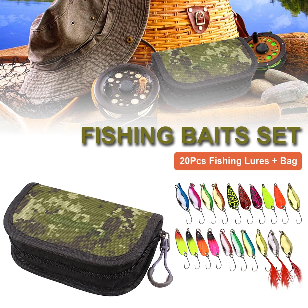 20pcs Fishing Spoons Lures Metal 3cm Fishing Lures Baits Set for Trout Bass Casting Spinner Fishing Bait with Storage Bag Case
20pcs Fishing Spoons Lures Metal 3cm Fishing Lures Baits Set for Trout Bass Casting Spinner Fishing Bait with Storage Bag Case