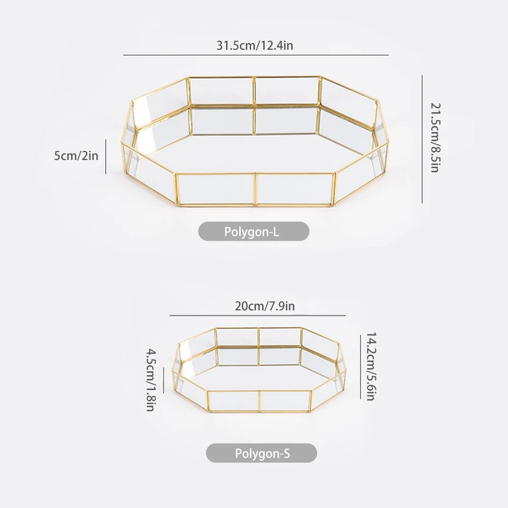 Glass Brass Storage Tray Golden Polygon Makeup Cosmetic Tray Dessert Snack Plate Makeup Jewelry Plate Home Kitchen Decor
Glass Brass Storage Tray Golden Polygon Makeup Cosmetic Tray Dessert Snack Plate Makeup Jewelry Plate Home Kitchen Decor