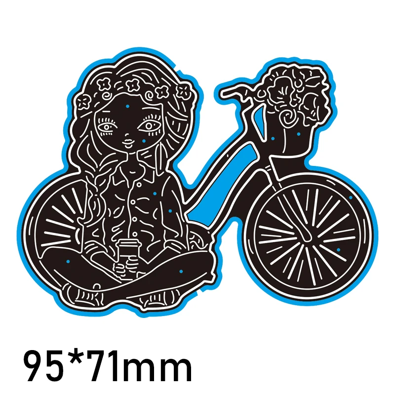 Metal Cutting Dies Girl and Bicycle New Scrapbook paper decoration template Embossing DIY Paper Card Craft 95*71mm
Metal Cutting Dies Girl and Bicycle New Scrapbook paper decoration template Embossing DIY Paper Card Craft 95*71mm