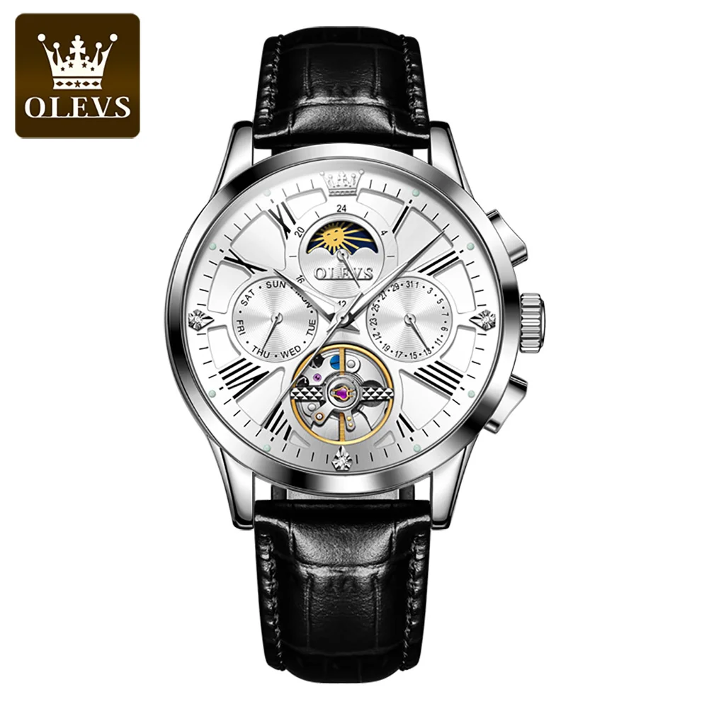 

OLEVS New Fashion Wristwatch For Men Automatic Mechanical Watch Waterproof Skeleton Hollow Out Male Watch Horloges Reloj Hombre
