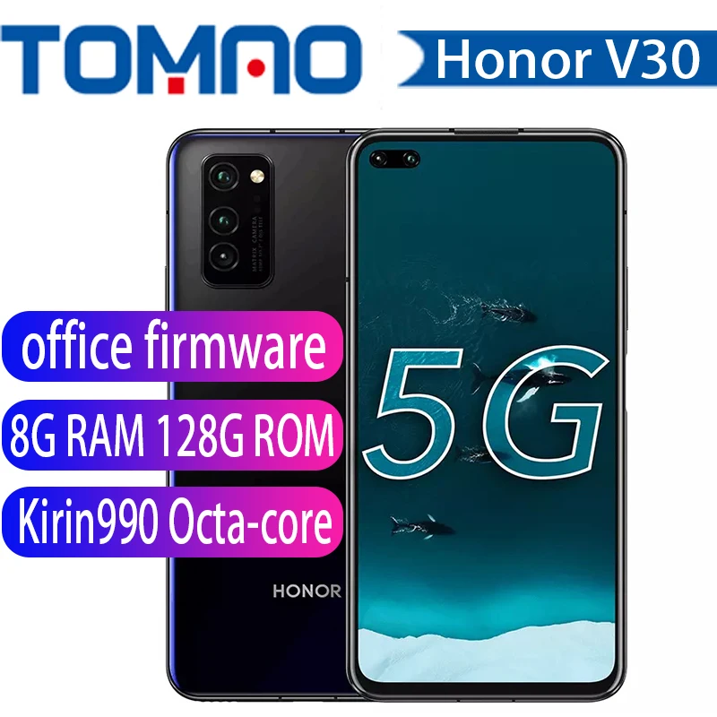 Оригинальный Смартфон Honor V30 Восьмиядерный процессор Kirin990 6 ГБ 8 128 тройная камера