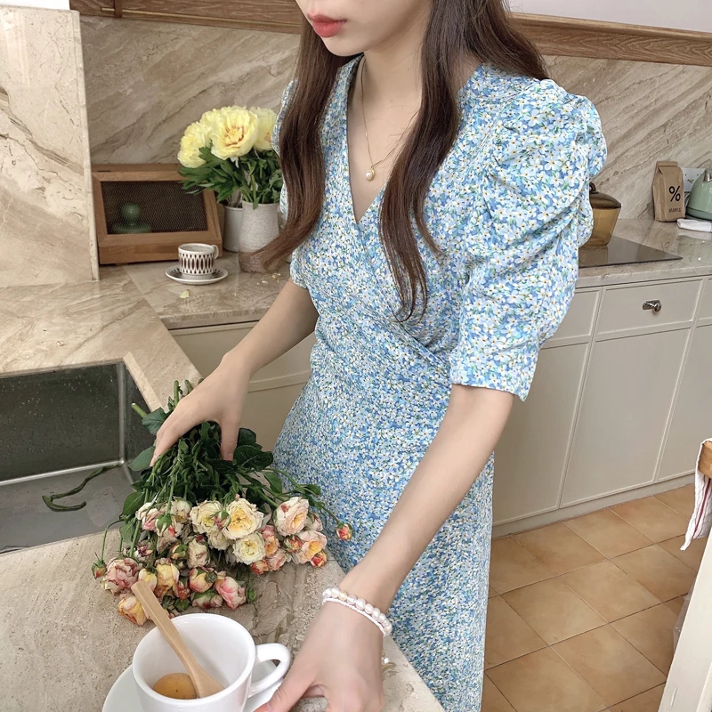 Floral Print Summer Dress Vintage Short Sleeve Beach Women Lace-up Dress Robe Vestido
Floral Print Summer Dress Vintage Short Sleeve Beach Women Lace-up Dress Robe Vestido