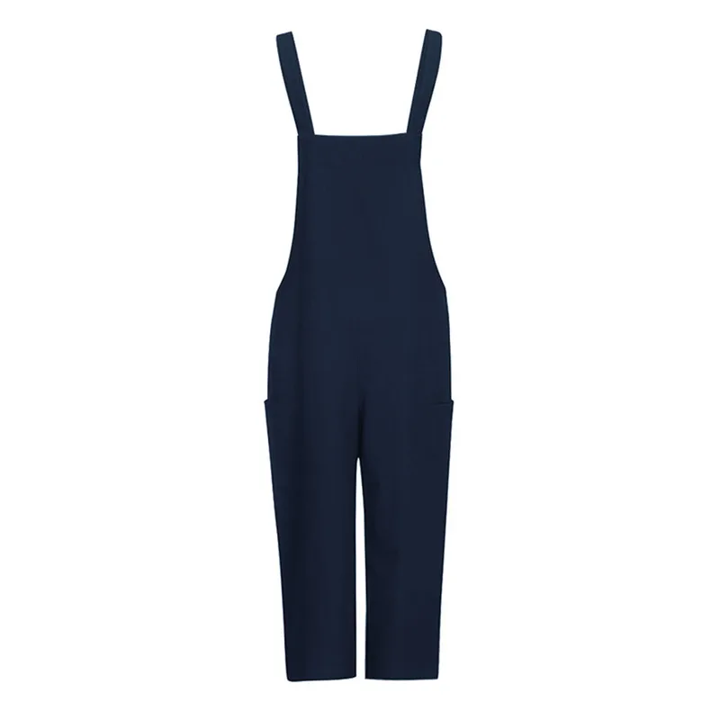 2019 New Brand Women Casual Loose Cotton Linen Solid Pockets Jumpsuit Overalls Wide Leg Cropped Pants macacao feminino Romper
2019 New Brand Women Casual Loose Cotton Linen Solid Pockets Jumpsuit Overalls Wide Leg Cropped Pants macacao feminino Romper