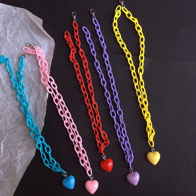 Hiphop Harajuku Heart Pendant Acrylic Necklace Macarons Chokers Gifts for women collier femme accesories personality Party jewel
Hiphop Harajuku Heart Pendant Acrylic Necklace Macarons Chokers Gifts for women collier femme accesories personality Party jewel