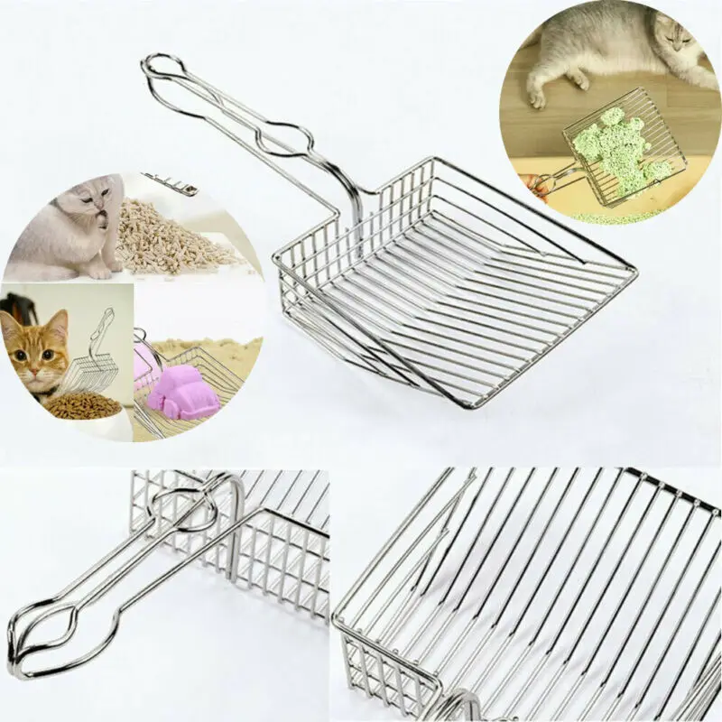 

Cat Litter Scoop Stainless Steel Metal Pooper Scoopers Pets Litter Sand Shovel Pet Shit Artifact Dogs Shovel Pet Cleanning Tool