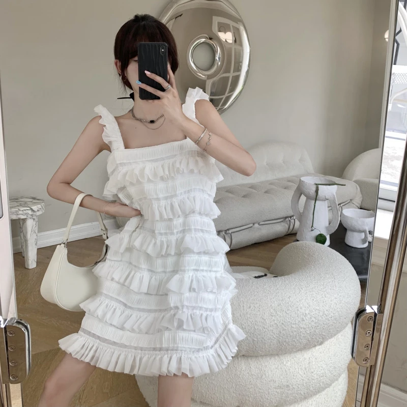 Korean Sweet Women Sling Cake Dress Strapless Cascading Ruffles Elegant Mini Dress Women Summer Fashion Party Robe Y971
Korean Sweet Women Sling Cake Dress Strapless Cascading Ruffles Elegant Mini Dress Women Summer Fashion Party Robe Y971