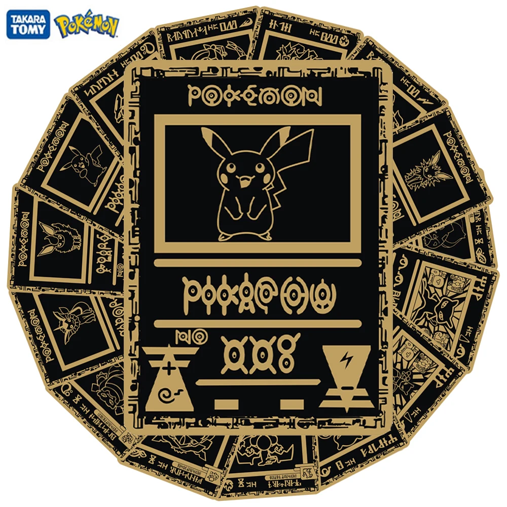 Pokemon black gold Game Cards Pikachu Anime Battle Metal Card Game Collection Cards for Kids Christmas Gift
Pokemon black gold Game Cards Pikachu Anime Battle Metal Card Game Collection Cards for Kids Christmas Gift