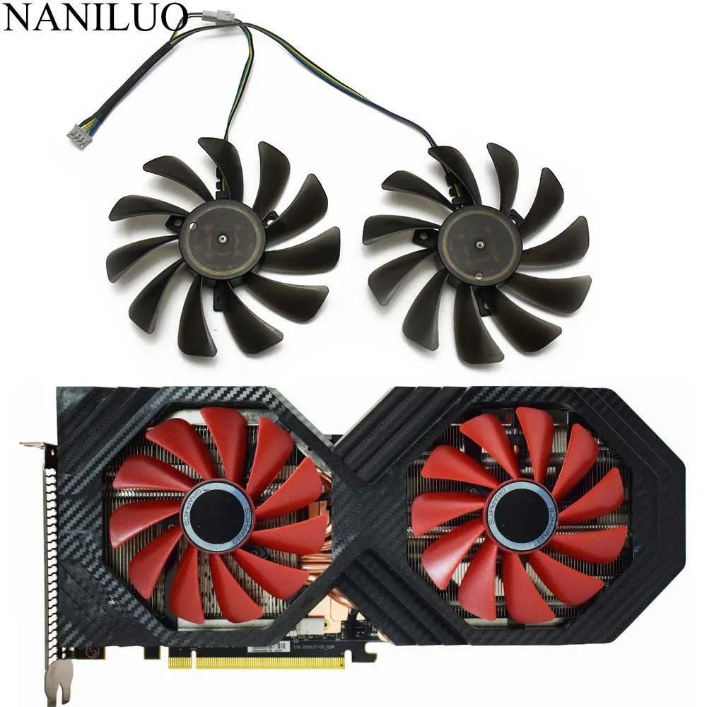 Охлаждающий вентилятор для графической карты XFX AMD Radeon VEGA56 VEGA64 RX590 2 шт./лот 95