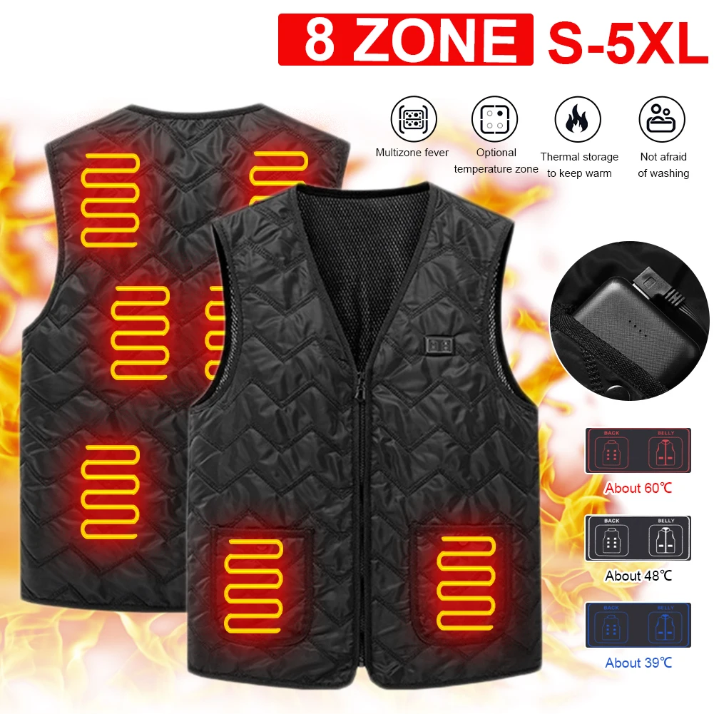 Top Quality 8 Heated Vest Men Women Usb Heated Jacket Heating Vest Thermal Clothing Hunting Vest Winter Thermal Heating Jacket
Top Quality 8 Heated Vest Men Women Usb Heated Jacket Heating Vest Thermal Clothing Hunting Vest Winter Thermal Heating Jacket