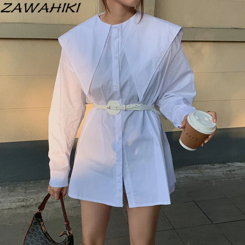 ZAWAHIKI Chic Blouses Women Tops Solid 2021 Spring Korean Vintage Sailor Collar Blusas Mujer Puff Sleeve Loose Ins Shirts
ZAWAHIKI Chic Blouses Women Tops Solid 2021 Spring Korean Vintage Sailor Collar Blusas Mujer Puff Sleeve Loose Ins Shirts
