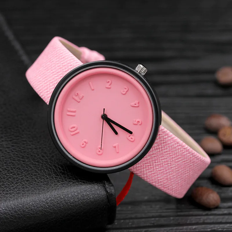 Модные женские часы 2020 с кожаным ремешком карамельных цветов для девушек простые