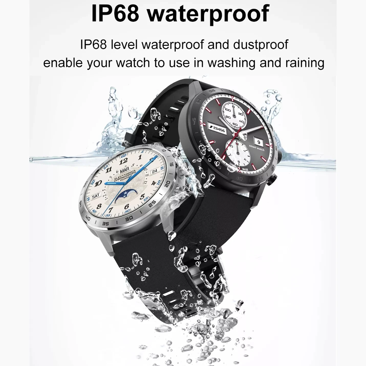 Смарт-часы мужские 454*454 спортивные водонепроницаемые IP68 с ЭКГ пульсометром для