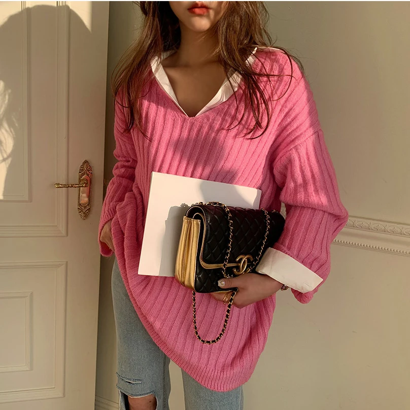 Thick Women knitted Sweater Jumpers New Full Sleeve Loose Female Warm Striped Knitwear Knitted Pullovers sweater Ladies JK329 
Thick Women knitted Sweater Jumpers New Full Sleeve Loose Female Warm Striped Knitwear Knitted Pullovers sweater Ladies JK329