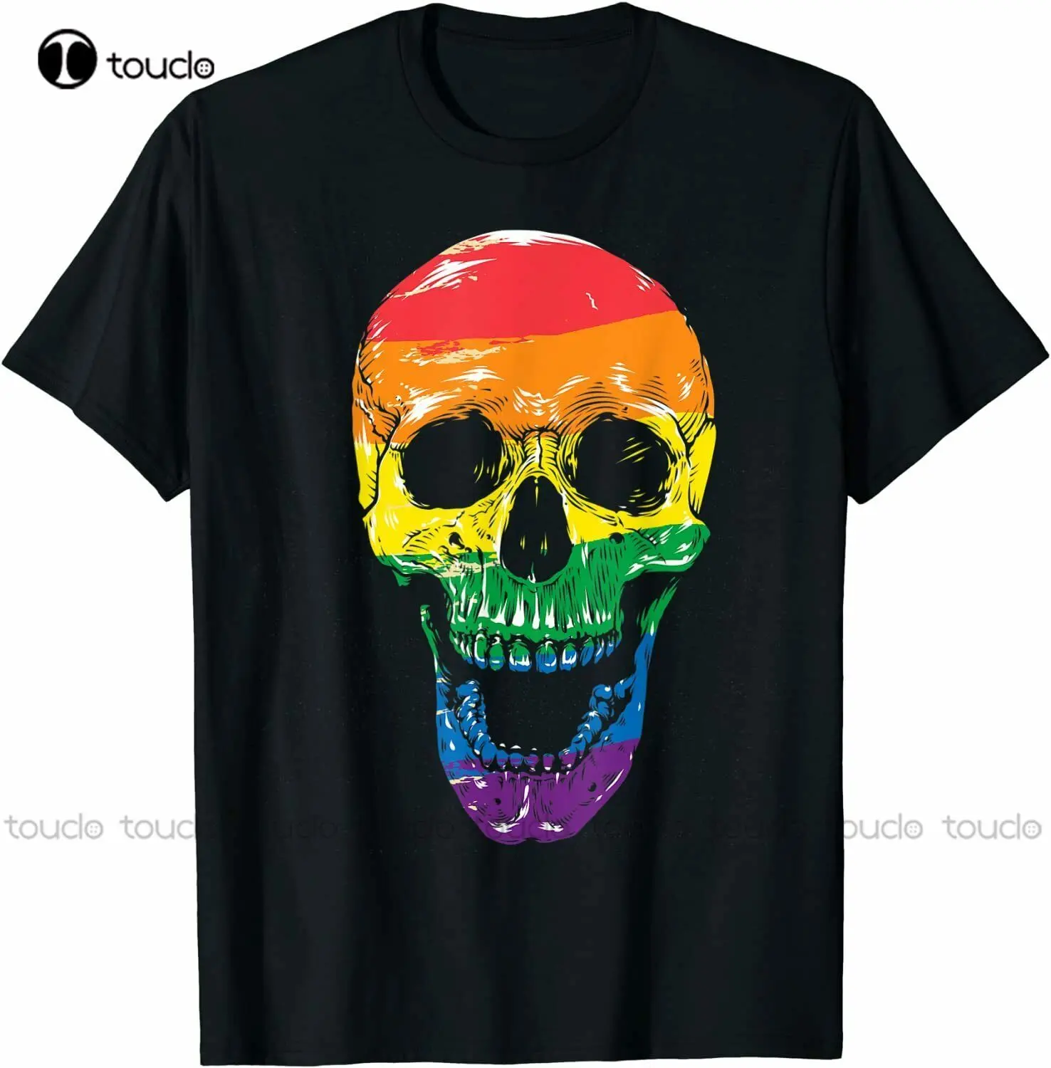 

Skull Rainbow Cool Lgbt Proud Lgbtq Ally Equality Gay Pride T-Shirt S-5Xl Mens Tshirt Custom Aldult Teen Unisex Xs-5Xl