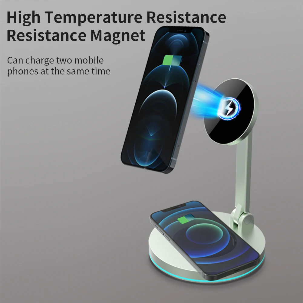 2 in 1 Wireless Magsafing Charger Station Qi 15W Fast Wireless Charging Stand Dock for Apple iPhone 12 Pro Max 12 Mini AirPods
2 in 1 Wireless Magsafing Charger Station Qi 15W Fast Wireless Charging Stand Dock for Apple iPhone 12 Pro Max 12 Mini AirPods