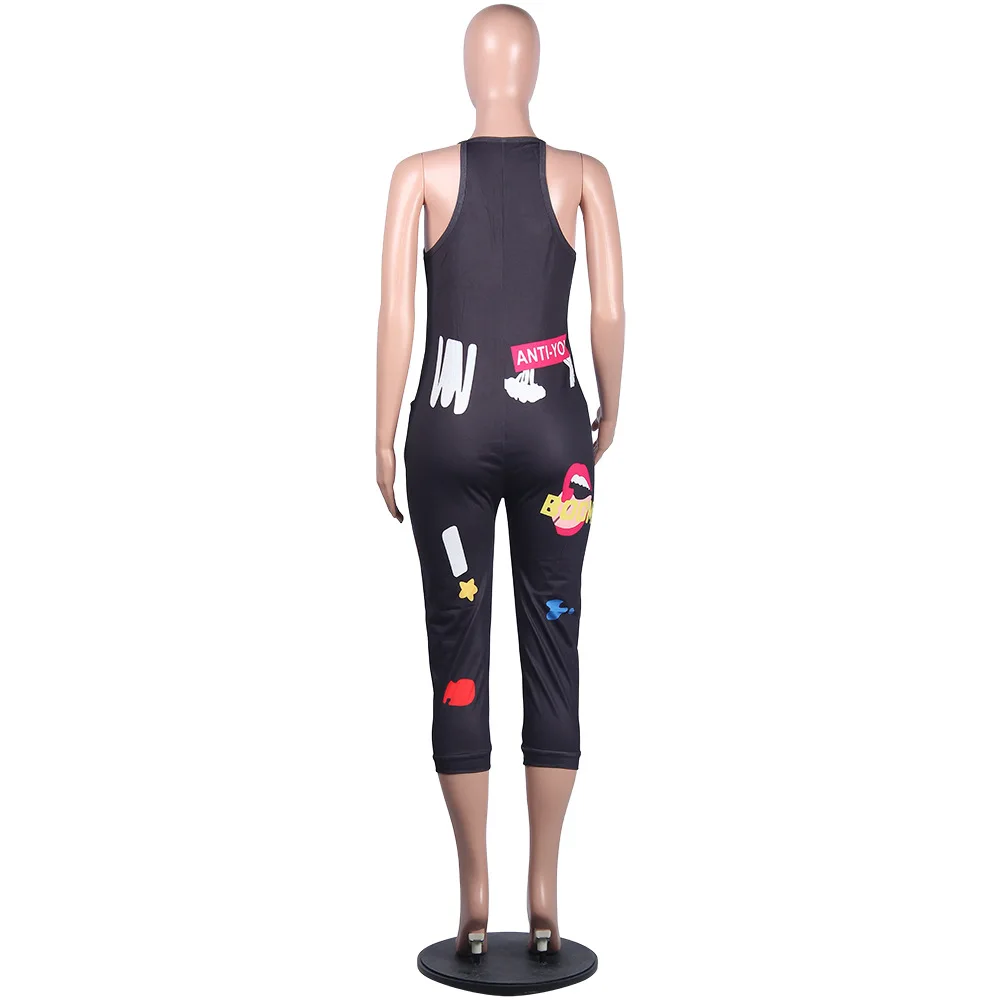New fashion flag print casual Jumpsuit slim fit V-neck sleeveless women's suspender vest pants
New fashion flag print casual Jumpsuit slim fit V-neck sleeveless women's suspender vest pants