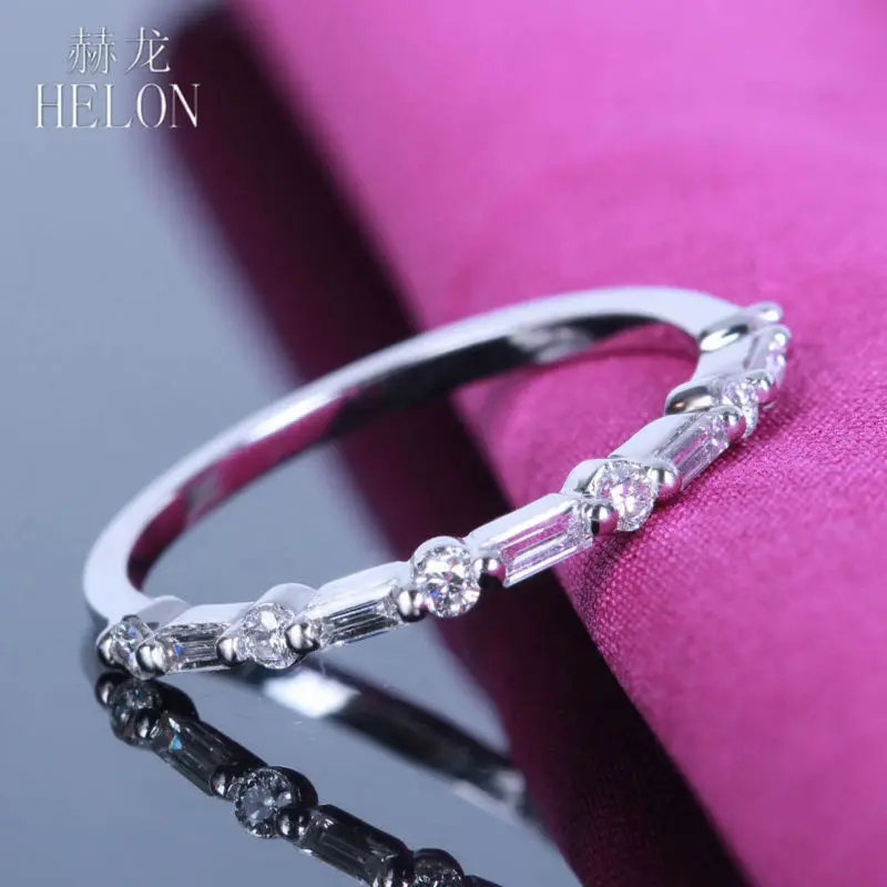 HELON Moissanite Ring Solid 14K White Gold VVS/GH Genuine Moissanite Women Fine Jewelry Half Eternity Engagement Wedding Ring 
HELON Moissanite Ring Solid 14K White Gold VVS/GH Genuine Moissanite Women Fine Jewelry Half Eternity Engagement Wedding Ring