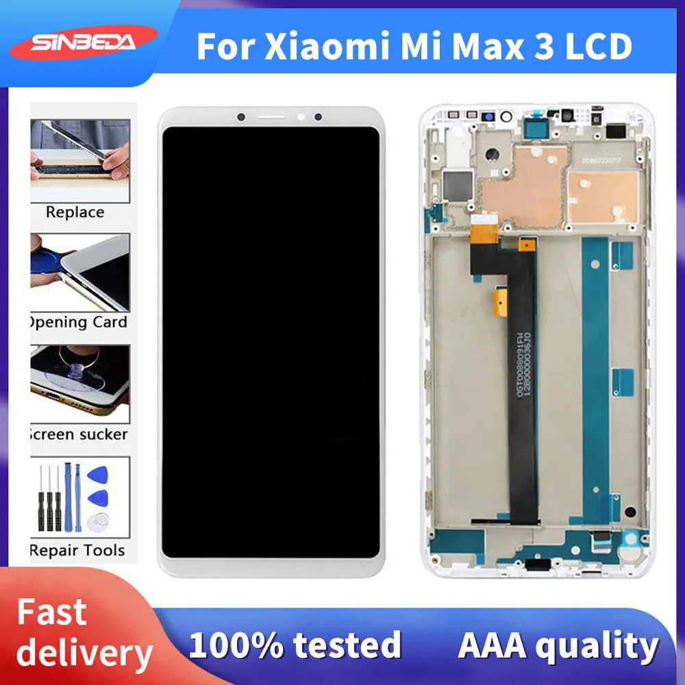 6.9" AAA+++ LCD For Xiaomi Mi Max 3 Max3 LCD Display Touch Screen Digitizer Assembly With Original Frame Replacement Free Tools
6.9" AAA+++ LCD For Xiaomi Mi Max 3 Max3 LCD Display Touch Screen Digitizer Assembly With Original Frame Replacement Free Tools