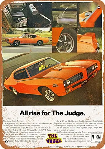 

Metal Sign - 1969 Pontiac GTO The Judge All Rise - Vintage Look Wall Decor for Cafe beer Bar Decoration Crafts