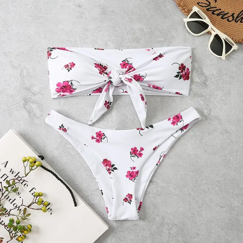 WTCandy 2022 New Print Pink Flowers Tie Knot Swimsuit Women Strapless Bandage Swimwear Sexy Micro Bikini Set Beach Bathing Suit
WTCandy 2022 New Print Pink Flowers Tie Knot Swimsuit Women Strapless Bandage Swimwear Sexy Micro Bikini Set Beach Bathing Suit
