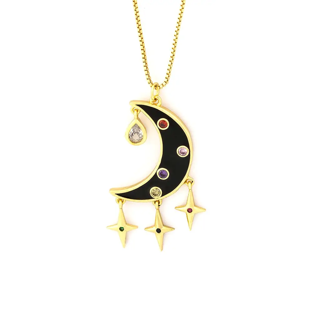 Top Quality Copper Cubic Zirconia Luxury Moon Star Pendant Chain Necklace Personal Design Statement Fashion Women Jewelry
Top Quality Copper Cubic Zirconia Luxury Moon Star Pendant Chain Necklace Personal Design Statement Fashion Women Jewelry