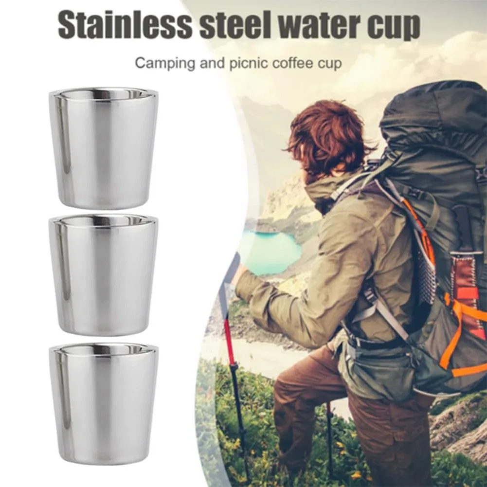 3pcs 175ml Outdoor Stainless Steel Coffee Mug Water Cup For Camping Hiking Picnic Camping Cooking Supplies Outdoor Tableware
3pcs 175ml Outdoor Stainless Steel Coffee Mug Water Cup For Camping Hiking Picnic Camping Cooking Supplies Outdoor Tableware