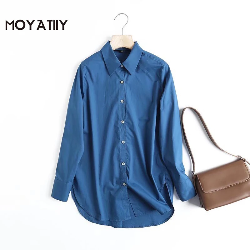MOYATIIY Fashion 2022 Women Blue Cotton Shirts Vintage Office Ladies Long Sleeve Blouse Shirts Turn-down Female Tops
MOYATIIY Fashion 2022 Women Blue Cotton Shirts Vintage Office Ladies Long Sleeve Blouse Shirts Turn-down Female Tops