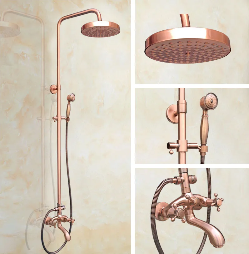 Antique Red Copper Wall Mounted Rain Bathroom Rainfall Shower Faucet Set with Hand Spray Shower Head Tub Mixer Tap 2rg502
Antique Red Copper Wall Mounted Rain Bathroom Rainfall Shower Faucet Set with Hand Spray Shower Head Tub Mixer Tap 2rg502
