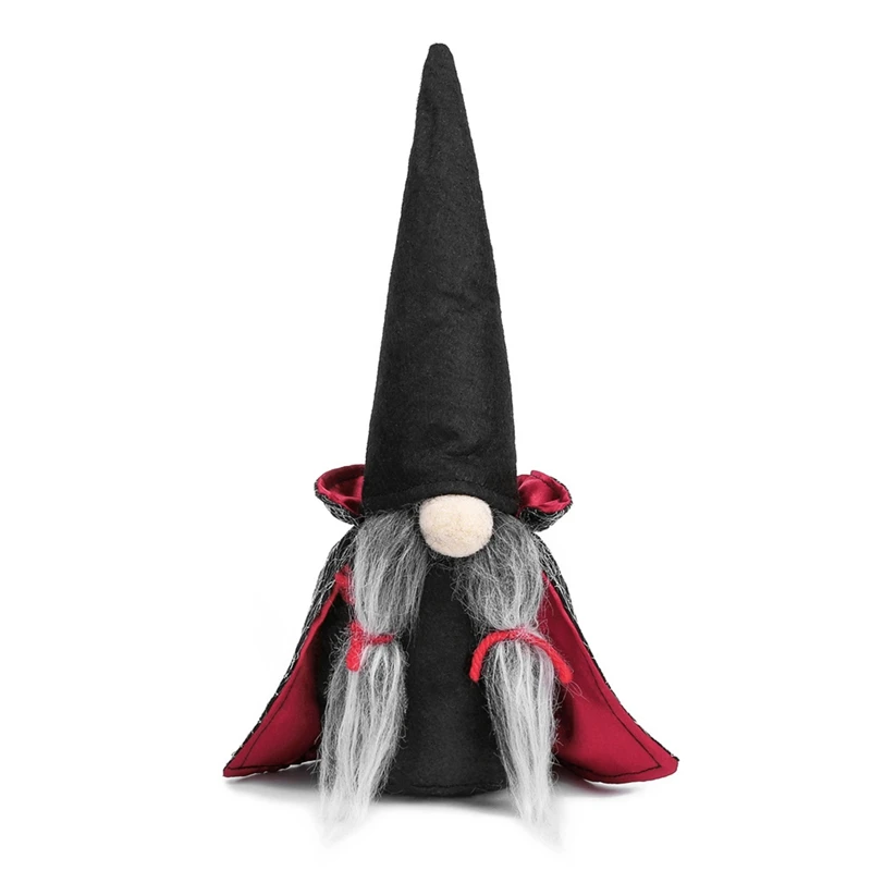 

Halloween Dwarf Decoration Faceless Doll Black Witch Cloak Hat Table Decoration Gift