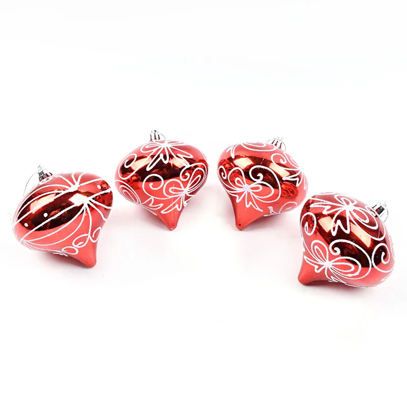 Christmas decorations, scene layout and decoration, 10CM red gold painted double-pointed onion pendants 4 pieces
Christmas decorations, scene layout and decoration, 10CM red gold painted double-pointed onion pendants 4 pieces