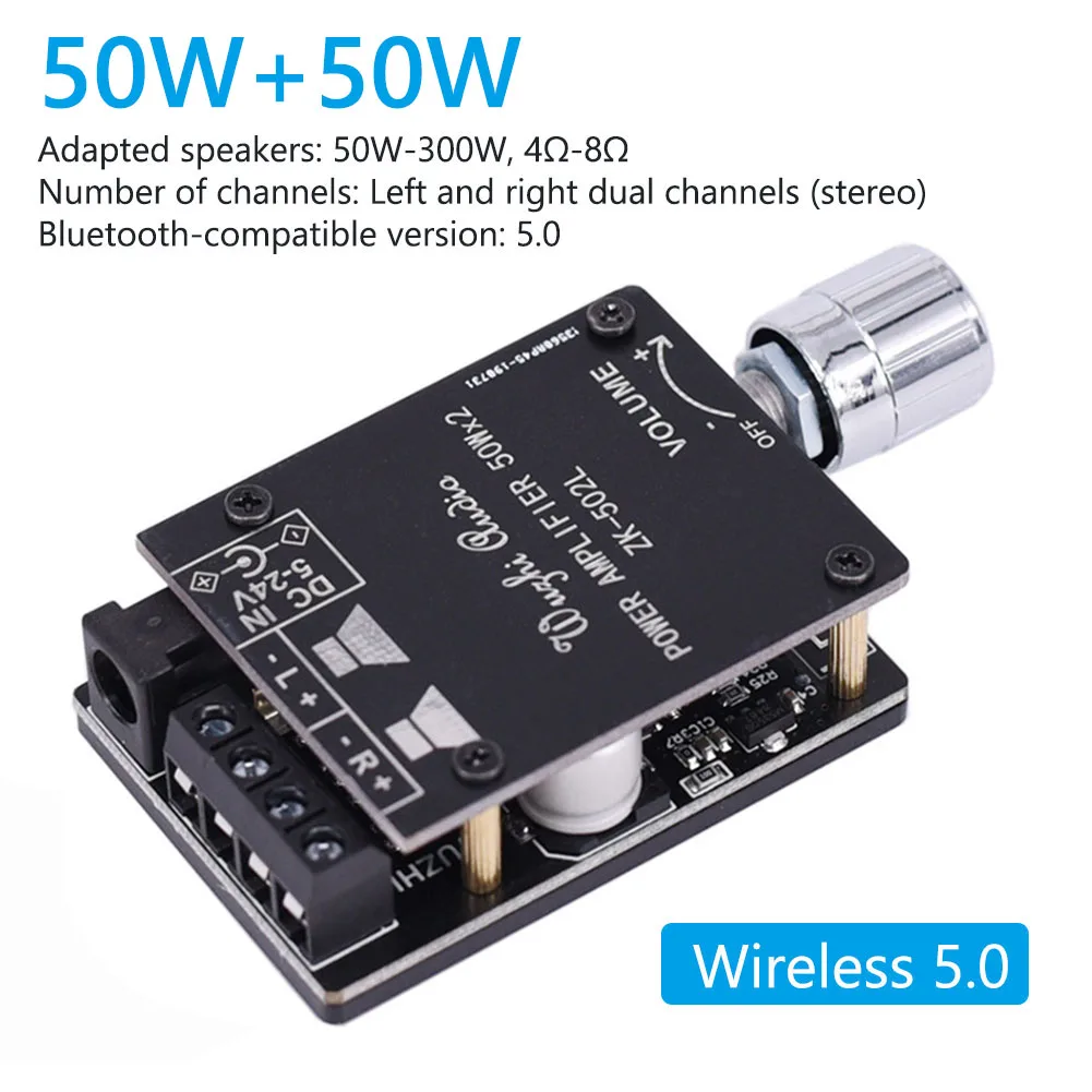 Усилитель мощности звука ZK-502L, 2x50 Вт, Bluetooth-совместим, 5,0 стерео, HiFi, класс D, цифровой TPA3116, домашний кинотеатр, AUX, музыкальный усилитель
Усилитель мощности звука ZK-502L, 2x50 Вт, Bluetooth-совместим, 5,0 стерео, HiFi, класс D, цифровой TPA3116, домашний кинотеатр, AUX, музыкальный усилитель