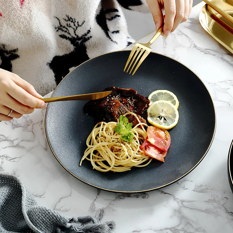 Simply Style Refined Frosted Ceramic Gold Rim Plates Food Dish Porcelain Tableware Dinner Bowls Dinnerware Household Restaurant
Simply Style Refined Frosted Ceramic Gold Rim Plates Food Dish Porcelain Tableware Dinner Bowls Dinnerware Household Restaurant