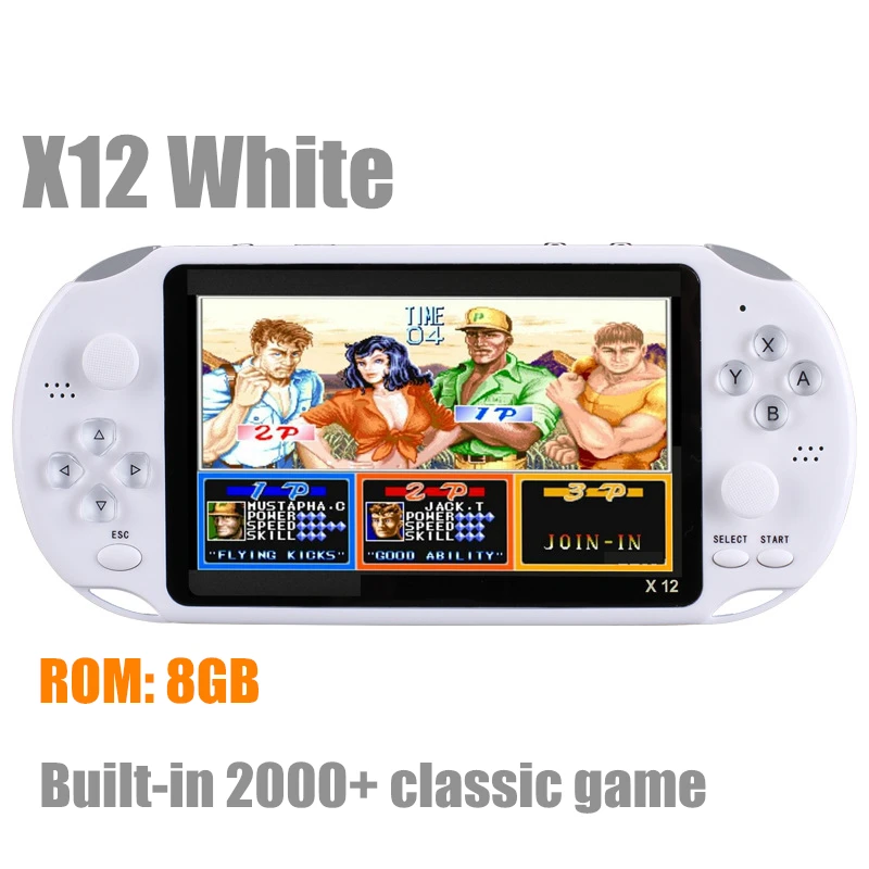 New X12 Retro Game Handheld Game Console Built-in 2000+Classic Games Portable Mini Video Player 5.1/7inch IPS Screen 8G+32G
New X12 Retro Game Handheld Game Console Built-in 2000+Classic Games Portable Mini Video Player 5.1/7inch IPS Screen 8G+32G