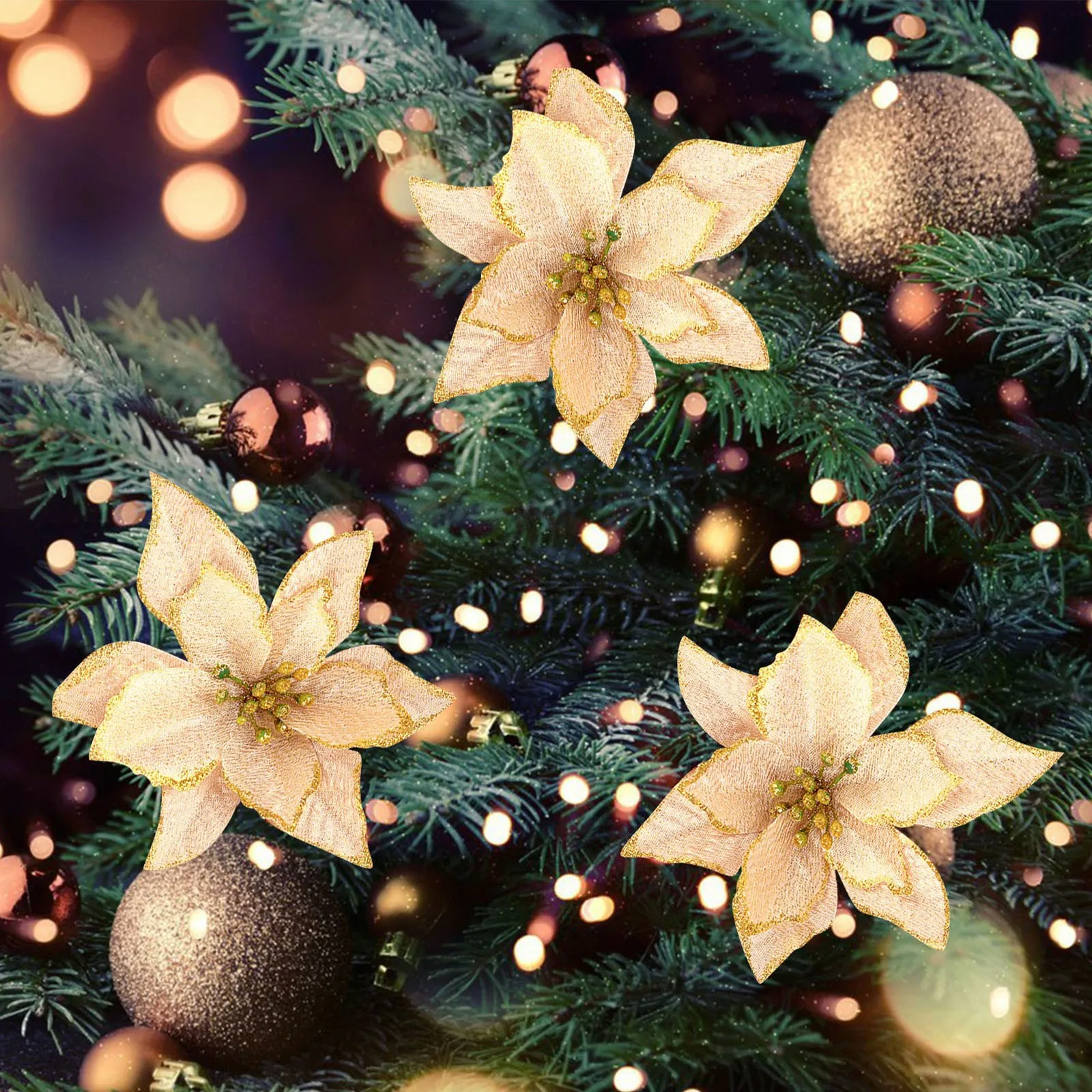 10 шт. искусственные цветы, подвесные украшения на Рождество, украшения для рождественской елки для дома, новогодние и свадебные украшения 
10 шт. искусственные цветы, подвесные украшения на Рождество, украшения для рождественской елки для дома, новогодние и свадебные украшения