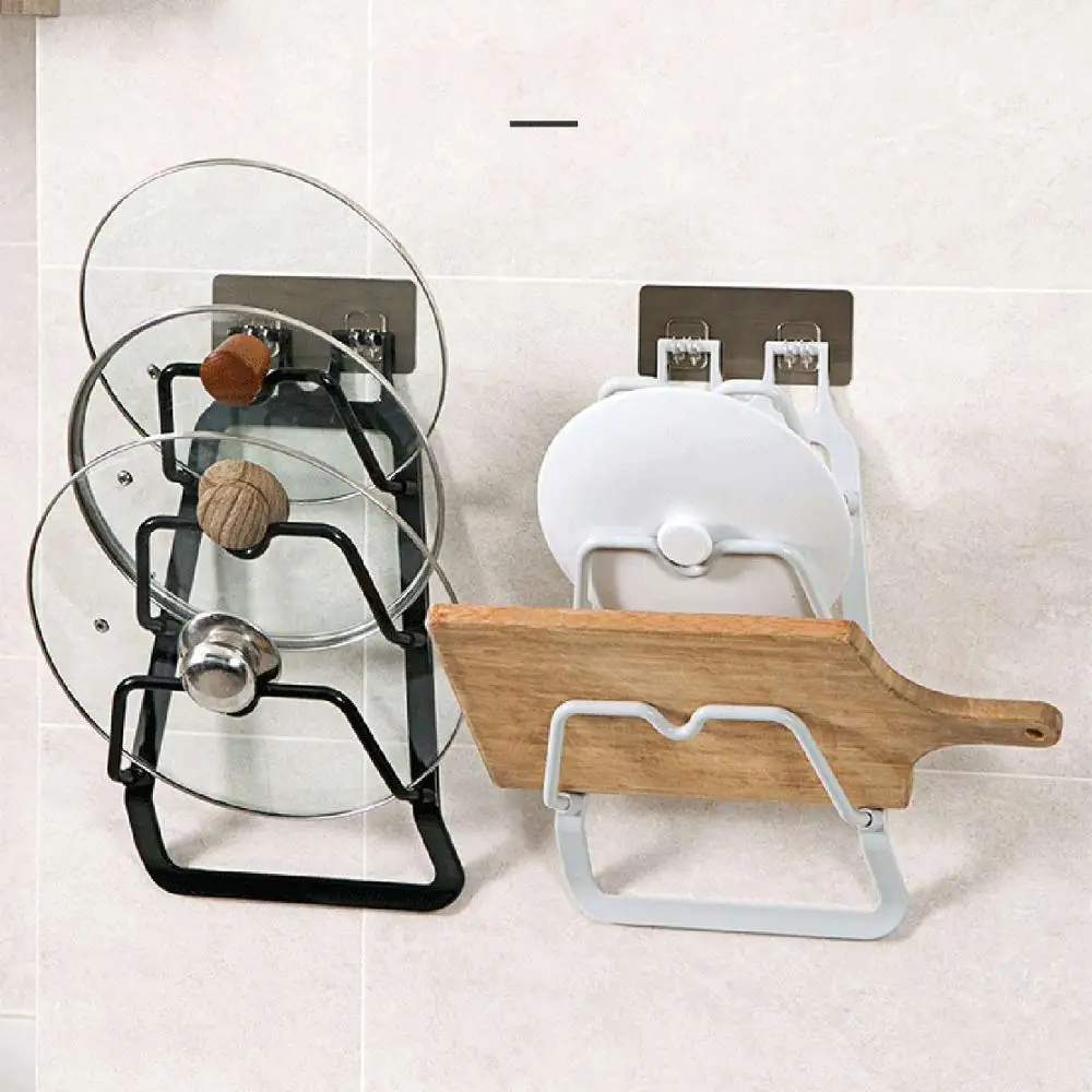 Wall Mounted Kitchen Pot Lid Storage Shelf Rack Cutting Board Holder Pan Cover Organizer Holder Kitchen Organizer Plastic Shelf 
Wall Mounted Kitchen Pot Lid Storage Shelf Rack Cutting Board Holder Pan Cover Organizer Holder Kitchen Organizer Plastic Shelf