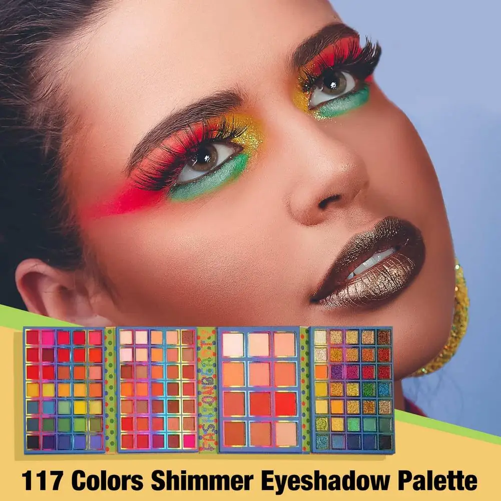 117 Colors Shimmer Eyeshadow Palette Glitter Eyeshadows Tray Long-Lasting &Skin-Friendly For Parties Salons Music Festivals
117 Colors Shimmer Eyeshadow Palette Glitter Eyeshadows Tray Long-Lasting &Skin-Friendly For Parties Salons Music Festivals